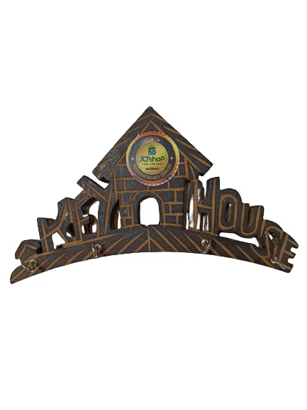 JLT Handcrafted Wooden Key Hanger Holder Wall Hanging Décor House (Black)